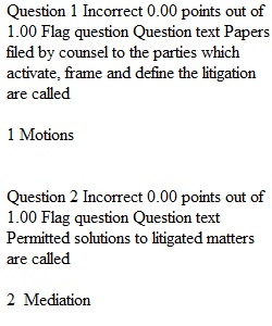 Chapter 2 Self Assessment Quiz